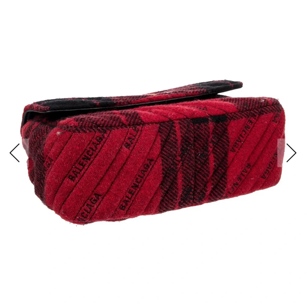 Balenciaga Red and Black Checkered Shoulder Bag - Picture 4 of 5